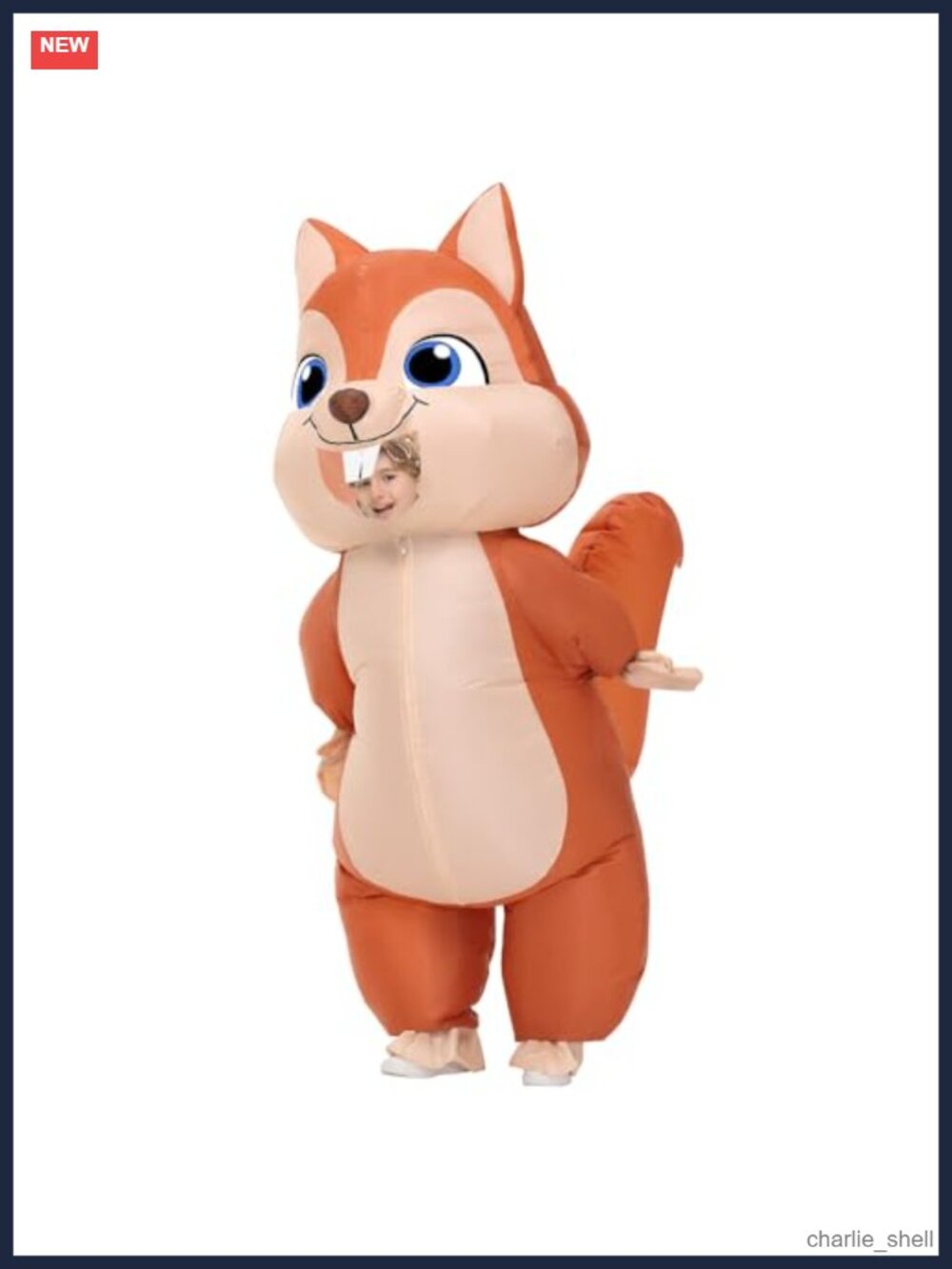 Kids Inflatable Squirrel Costume Polyester Blow Up Suit Halloween Party